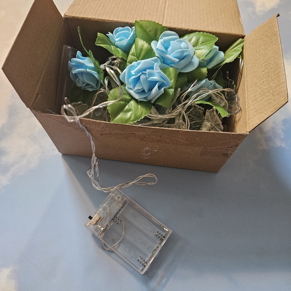 Dolls Kill Dolls Home Blue Rose String Lights Battery Operated Bedroom Lights